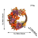 Maxbell Front Door Fall Wreath Artificial Garland Flower Party Autumn Harvest Wreath Violet Flower