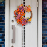Maxbell Front Door Fall Wreath Artificial Garland Flower Party Autumn Harvest Wreath Violet Flower