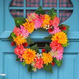 Maxbell Fall Wreath Harvest Chrysanthemum Wall Decorative Window Thanksgiving Wreath