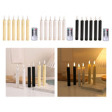 Maxbell 6x LED Candles 3D Wick Flameless Taper Candles for Wedding Party ivorys white