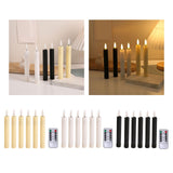 Maxbell 6x LED Candles 3D Wick Flameless Taper Candles for Wedding Party ivorys white