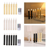 Maxbell 6x LED Candles 3D Wick Flameless Taper Candles for Wedding Party ivorys white