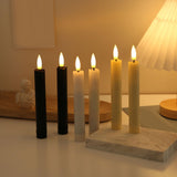 Maxbell 6x LED Candles 3D Wick Flameless Taper Candles for Wedding Party ivorys white
