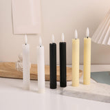 Maxbell 6x LED Candles 3D Wick Flameless Taper Candles for Wedding Party ivorys white