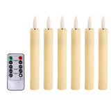 Maxbell 6x LED Candles 3D Wick Flameless Taper Candles for Wedding Party ivorys white