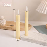 Maxbell 6x LED Candles 3D Wick Flameless Taper Candles for Wedding Party ivorys white