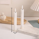 Maxbell 6x LED Candles 3D Wick Flameless Taper Candles for Wedding Party white
