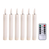 Maxbell 6x LED Candles 3D Wick Flameless Taper Candles for Wedding Party white