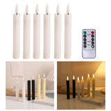 Maxbell 6x LED Candles 3D Wick Flameless Taper Candles for Wedding Party white