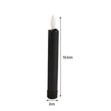 Maxbell 6x LED Candles 3D Wick Flameless Taper Candles for Wedding Party black