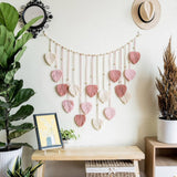 Maxbell Macrame Wall Hanging Woven Tapestry Bohemian Wall Art Decor for Nursery Room Pink