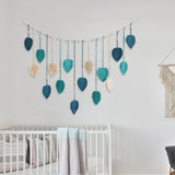Maxbell Macrame Wall Hanging Woven Tapestry Bohemian Wall Art Decor for Nursery Room Blue