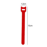 Maxbell 50 Pieces Releasable Cable Ties Removable Heavy Duty Fastening Hook and Loop red