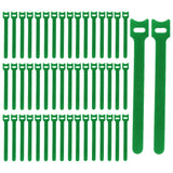 Maxbell 50 Pieces Releasable Cable Ties Removable Heavy Duty Fastening Hook and Loop green