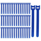 Maxbell 50 Pieces Releasable Cable Ties Removable Heavy Duty Fastening Hook and Loop blue