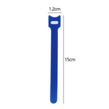 Maxbell 50 Pieces Releasable Cable Ties Removable Heavy Duty Fastening Hook and Loop blue