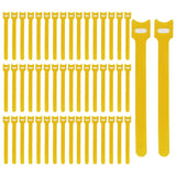 Maxbell 50 Pieces Releasable Cable Ties Removable Heavy Duty Fastening Hook and Loop yellow