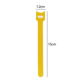 Maxbell 50 Pieces Releasable Cable Ties Removable Heavy Duty Fastening Hook and Loop yellow
