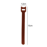 Maxbell 50 Pieces Releasable Cable Ties Removable Heavy Duty Fastening Hook and Loop brown