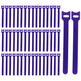 Maxbell 50 Pieces Releasable Cable Ties Removable Heavy Duty Fastening Hook and Loop purple