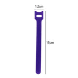 Maxbell 50 Pieces Releasable Cable Ties Removable Heavy Duty Fastening Hook and Loop purple