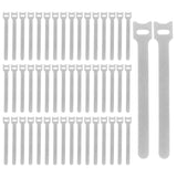 Maxbell 50 Pieces Releasable Cable Ties Removable Heavy Duty Fastening Hook and Loop gray