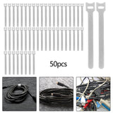 Maxbell 50 Pieces Releasable Cable Ties Removable Heavy Duty Fastening Hook and Loop gray