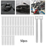 Maxbell 50 Pieces Releasable Cable Ties Removable Heavy Duty Fastening Hook and Loop gray
