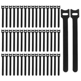 Maxbell 50 Pieces Releasable Cable Ties Removable Heavy Duty Fastening Hook and Loop black