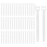 Maxbell 50 Pieces Releasable Cable Ties Removable Heavy Duty Fastening Hook and Loop white