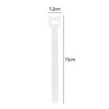 Maxbell 50 Pieces Releasable Cable Ties Removable Heavy Duty Fastening Hook and Loop white
