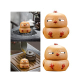 Maxbell Small Duck Statue Cute Crafts Decorative Duck Figurine for Office Table Home left eye squint