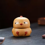 Maxbell Small Duck Statue Cute Crafts Decorative Duck Figurine for Office Table Home left eye squint