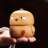 Maxbell Small Duck Statue Cute Crafts Decorative Duck Figurine for Office Table Home left eye squint