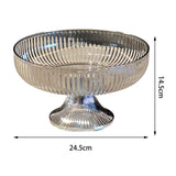 Maxbell Fruit Bowl Decor Pedestal Fruit Bowl for Table Centerpiece Living Room Party Gray Silver
