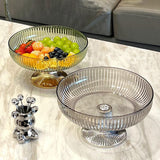 Maxbell Fruit Bowl Decor Pedestal Fruit Bowl for Table Centerpiece Living Room Party Gray Silver
