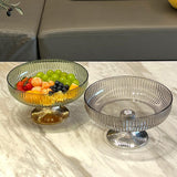 Maxbell Fruit Bowl Decor Pedestal Fruit Bowl for Table Centerpiece Living Room Party Gray Silver