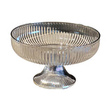Maxbell Fruit Bowl Decor Pedestal Fruit Bowl for Table Centerpiece Living Room Party Gray Silver