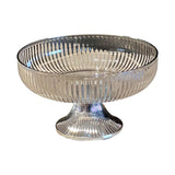 Maxbell Fruit Bowl Decor Pedestal Fruit Bowl for Table Centerpiece Living Room Party Gray Silver