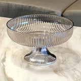 Maxbell Fruit Bowl Decor Pedestal Fruit Bowl for Table Centerpiece Living Room Party Gray Silver