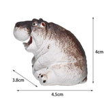 Maxbell Miniature Animal Figurine Small Animal Statue for Living Room Bookcase Decor Hippo
