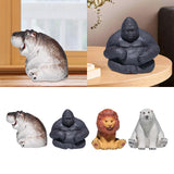 Maxbell Miniature Animal Figurine Small Animal Statue for Living Room Bookcase Decor Hippo