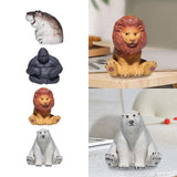 Maxbell Miniature Animal Figurine Small Animal Statue for Living Room Bookcase Decor Hippo