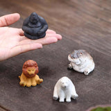 Maxbell Miniature Animal Figurine Small Animal Statue for Living Room Bookcase Decor Hippo