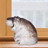 Maxbell Miniature Animal Figurine Small Animal Statue for Living Room Bookcase Decor Hippo