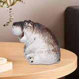 Maxbell Miniature Animal Figurine Small Animal Statue for Living Room Bookcase Decor Hippo