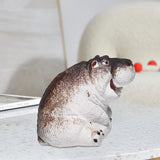 Maxbell Miniature Animal Figurine Small Animal Statue for Living Room Bookcase Decor Hippo