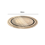 Maxbell Hand Woven Carpet Rustic Circular Rug Floor Mat for Home Living Room Bedroom 100cmx100cm