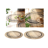Maxbell Hand Woven Carpet Rustic Circular Rug Floor Mat for Home Living Room Bedroom 100cmx100cm