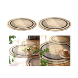 Maxbell Hand Woven Carpet Rustic Circular Rug Floor Mat for Home Living Room Bedroom 100cmx100cm